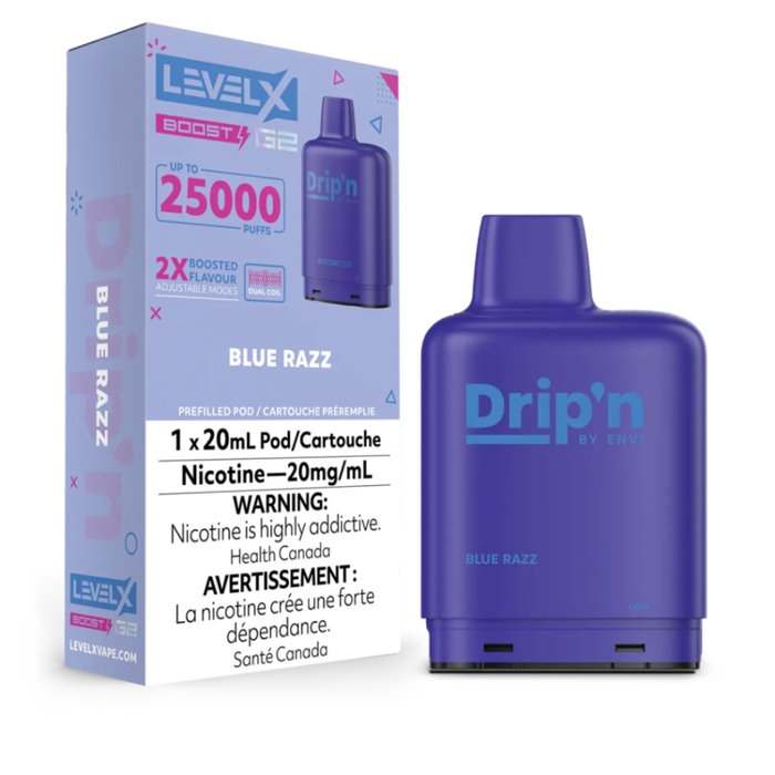 Blue Razz Drip'n Level X Boost G2 Pods