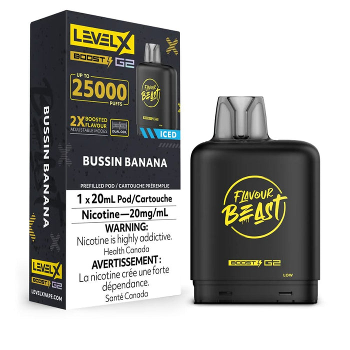 Level X Flavour Beast Boost G2 Pods - Bussin Banan Iced