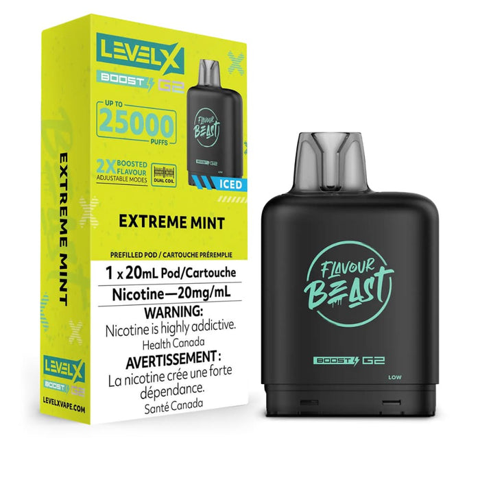 Level X Flavour Beast Boost G2 Pods - Extreme Mint Iced