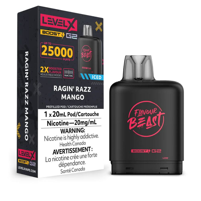 Level X Flavour Beast Boost G2 Pods - Ragin Razz Mango Iced