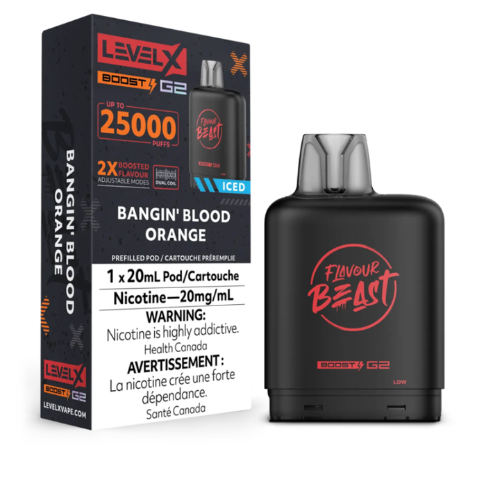 Level X Flavour Beast Boost G2 Pods - Bangin Blood Orange Iced