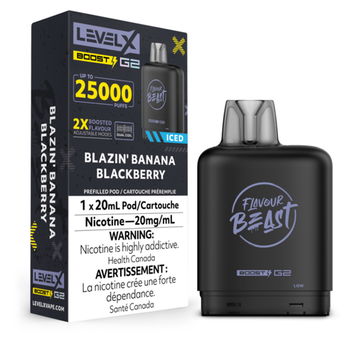 Level X Flavour Beast Boost G2 Pods - Blazin Banana Blackberry Iced