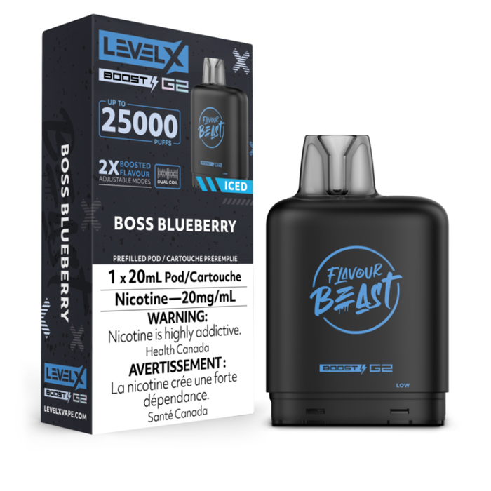 Level X Flavour Beast Boost G2 Pods - Boss Blueberry Iced