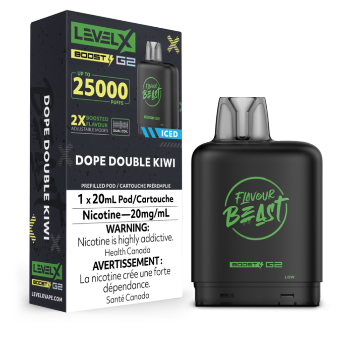 Level X Flavour Beast Boost G2 Pods - Dope Double Kiwi