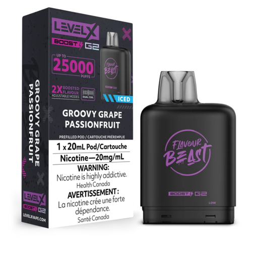 Level X Flavour Beast Boost G2 Pods - Groovy Grape Passionfruit Iced