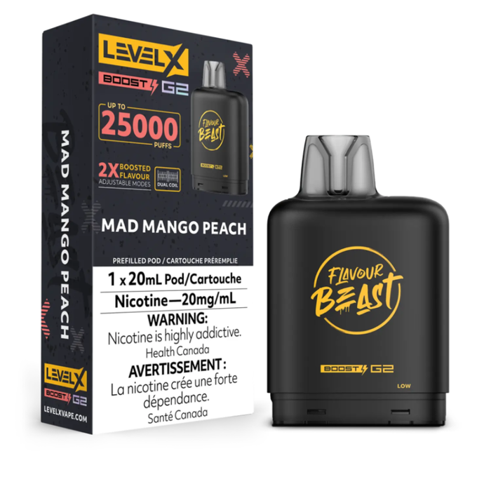 Level X Flavour Beast Boost G2 Pods - Mad Mango Peach