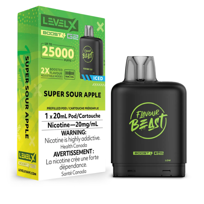 Level X Flavour Beast Boost G2 Pods - Super Sour Apple Iced