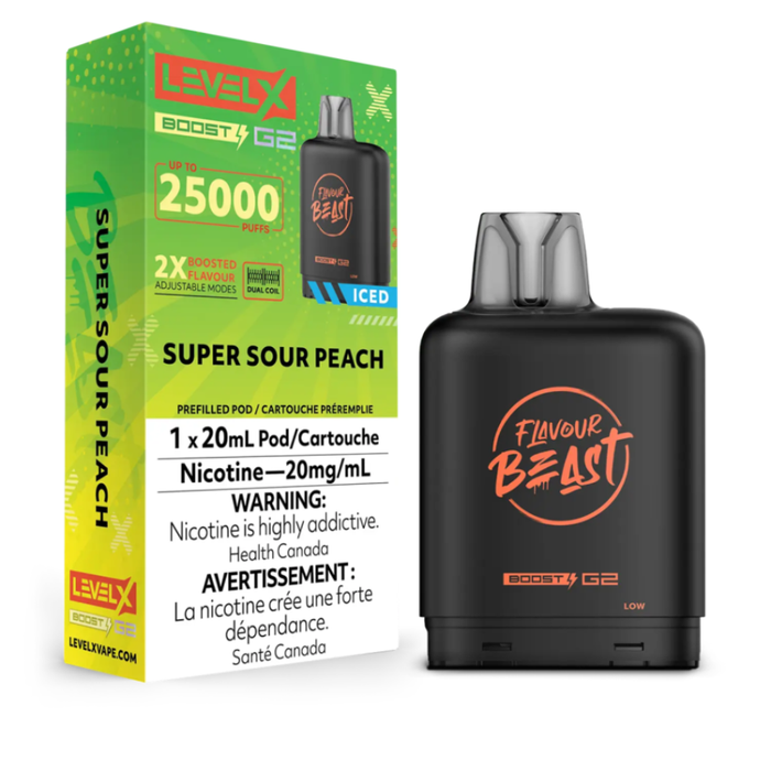 Level X Flavour Beast Boost G2 Pods - Super Sour Peach Iced