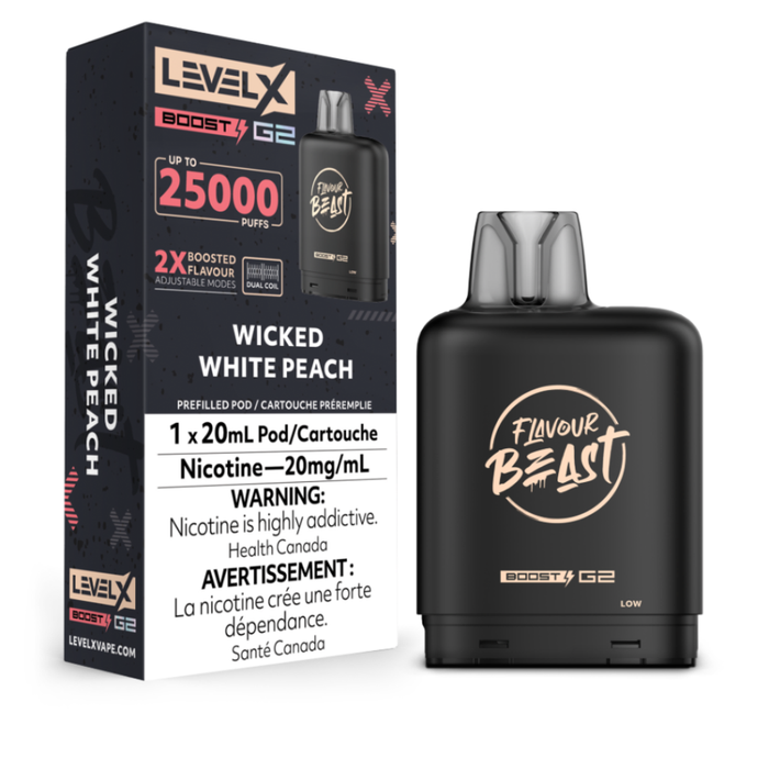 Level X Flavour Beast Boost G2 Pods - Wicked White Peach