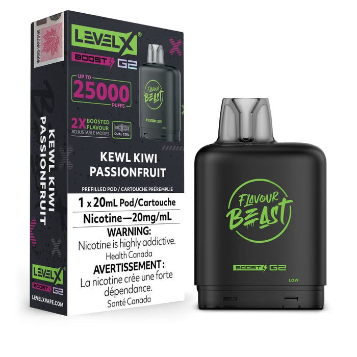 Level X Flavour Beast Boost G2 Pods - Kewl Kiwi Passionfruit