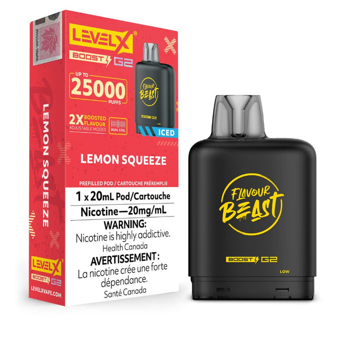 Level X Flavour Beast Boost G2 Pods - Lemon Squeeze Iced