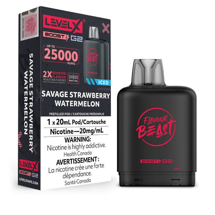Level X Flavour Beast Boost G2 Pods - Savage Strawberry Watermelon Iced
