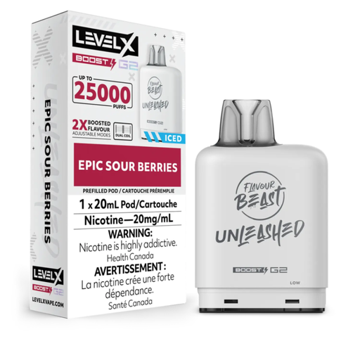 Level X Flavour Beast Unleashed Boost G2 Pods - Epic Sour Berries