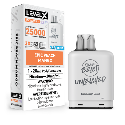 Level X Flavour Beast Unleashed G2 Pods - Epic Peach Mango
