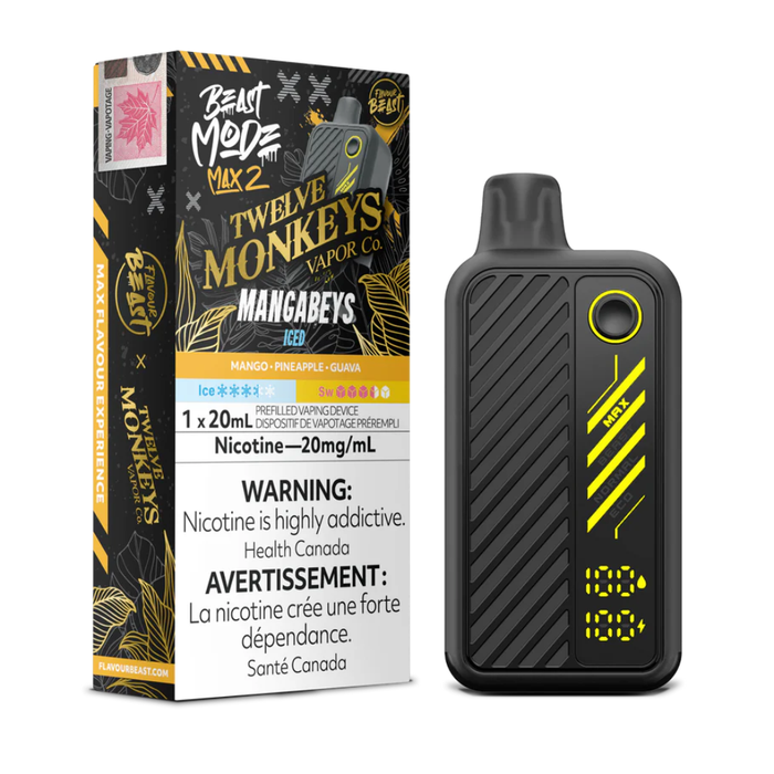 Flavour Beast Beast Mode Max 2 Twelve Monkeys Disposable Vape - Mangabeys Iced
