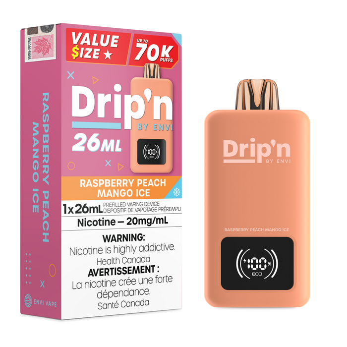 Raspberry Peach Mango Ice- Drip'n 70k Disposable Vape