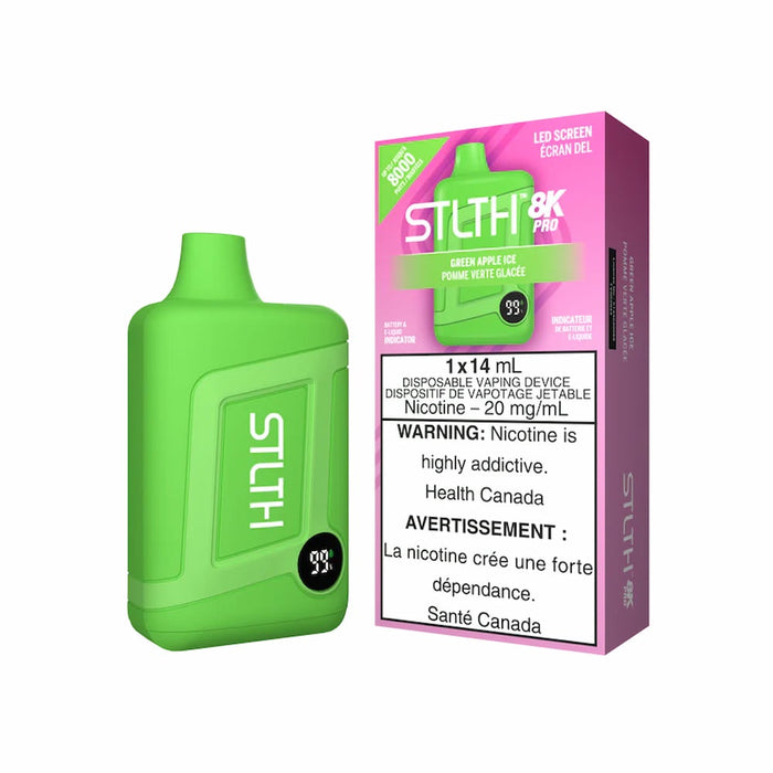 STLTH 8K Pro - Green Apple Iced Disposable Vape