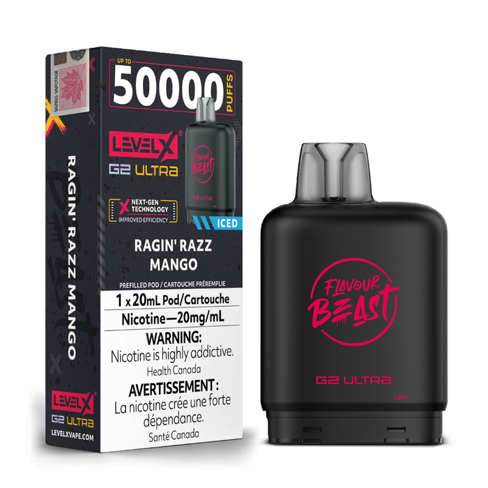 Level X Flavour Beast Boost G2 Ultra Pods - Ragin' Razz Mango