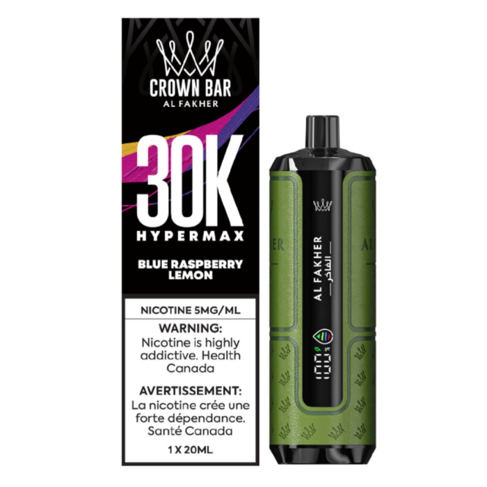 Blue Raspberry Lemon -Al Fakher Crown Bar 30k HyperMax Disposable Vape