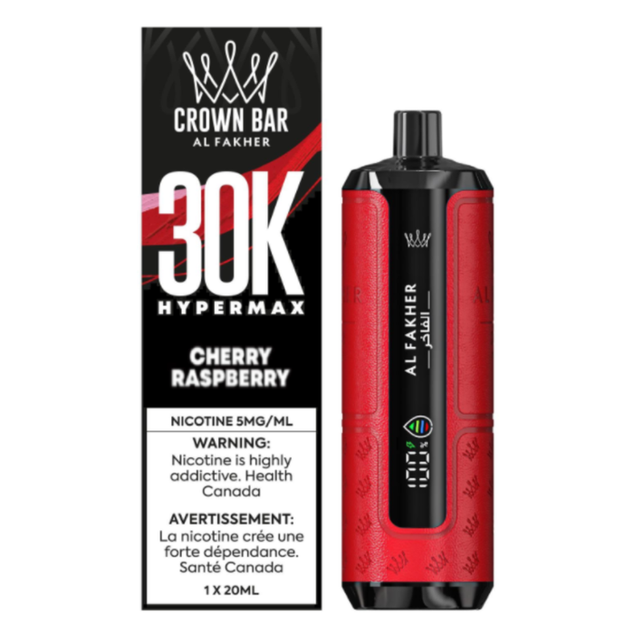 Cherry Raspberry -Al Fakher Crown Bar 30k HyperMax Disposable Vape