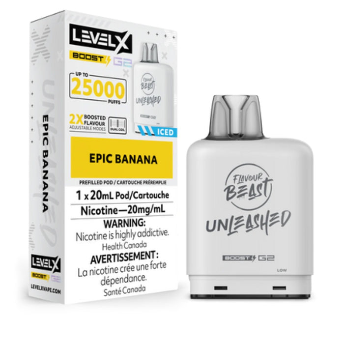 Level X Flavour Beast Unleashed Boost G2 Pods- Epic Banana
