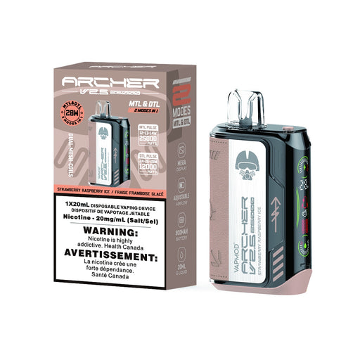 Strawberry Raspberry Ice - VAPMOD Archer V2.5 25k Disposable Vape