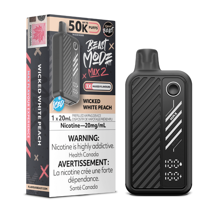 Flavour Beast Beast Mode Max 2 Disposable Vape - Wicked White Peach
