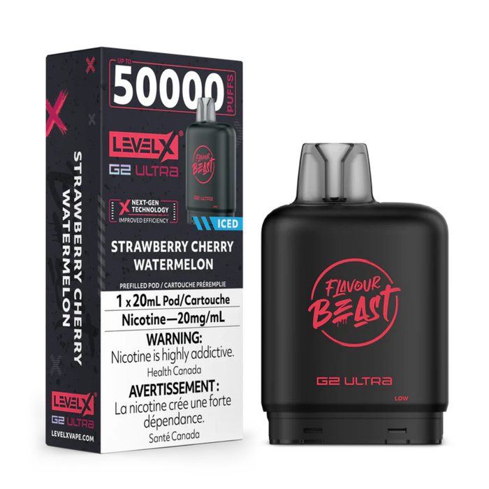 Level X Flavour Beast Boost G2 Pods - Strawberry Cherry Watermelon Iced