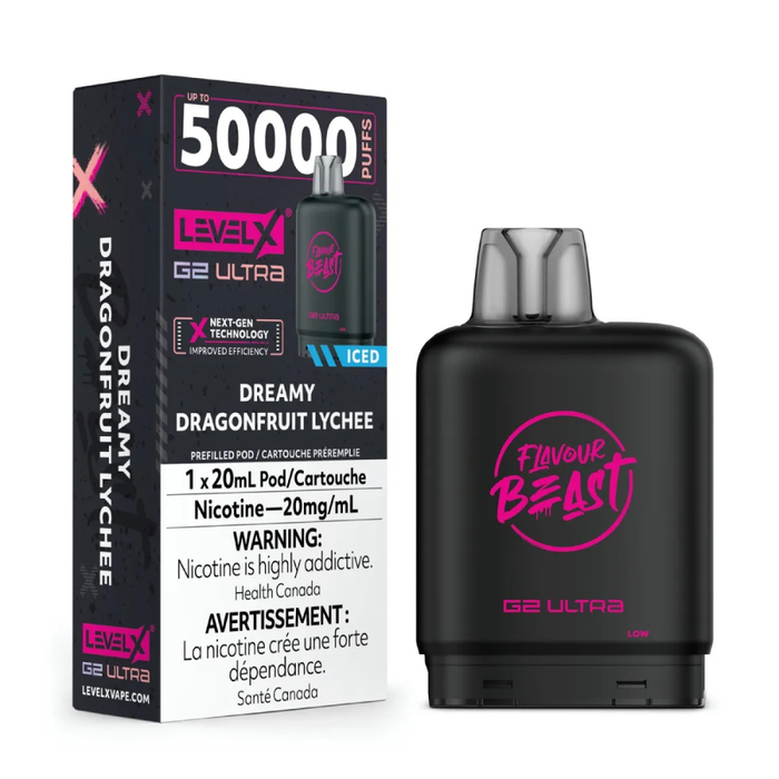 Level X Flavour Beast Boost ultra  G2 Pods - Dreamy Dragonfruit Lychee Iced