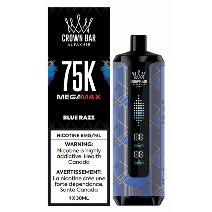 Blue Razz - Al Fakher Crown Bar Mega Max 75K Pro Disposable Vape