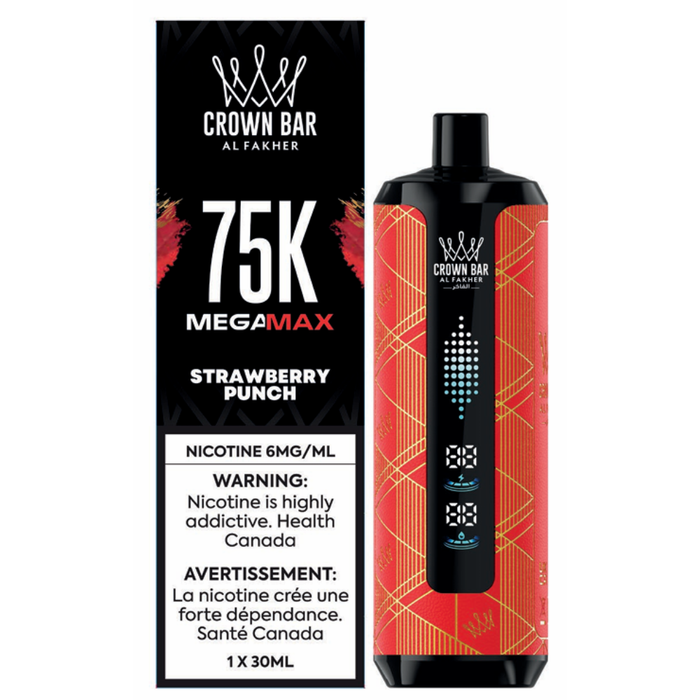 Strawberry Punch - Al Fakher Crown Bar Mega Max 75K Pro Disposable Vape