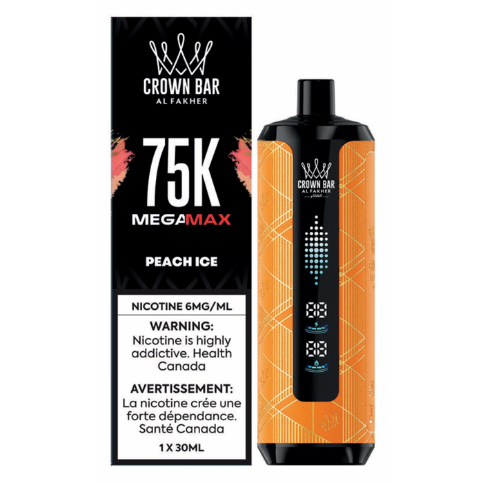 Peach Ice - Al Fakher Crown Bar Mega Max 75K Pro Disposable Vape