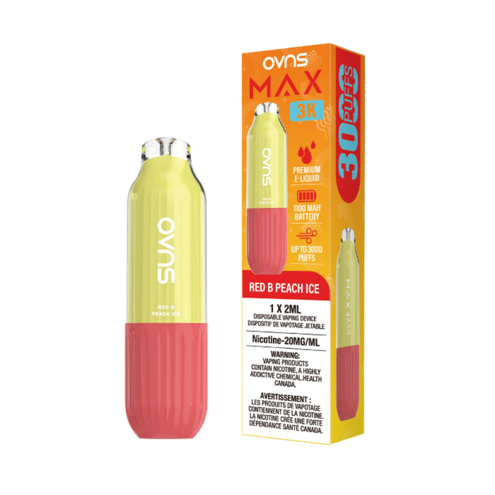 OVNS Max 3k  Red B Peach Ice   Disposable vape