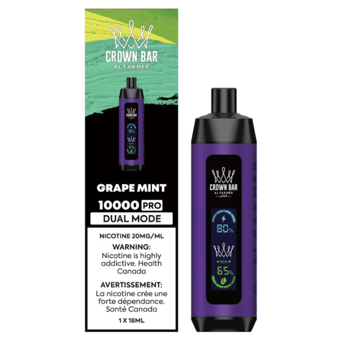 Grape Mint - Al Fakher Crown Bar 10K Pro Disposable Vape