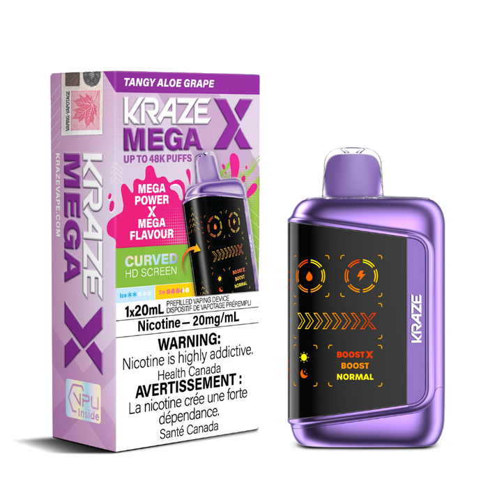 Tangy Aloe Grape Ice - Kraze Mega X Disposable Vape