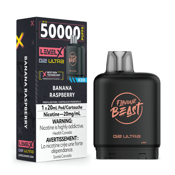 Level X Flavour Beast Boost G2 Ultra Pods - Banana Raspberry
