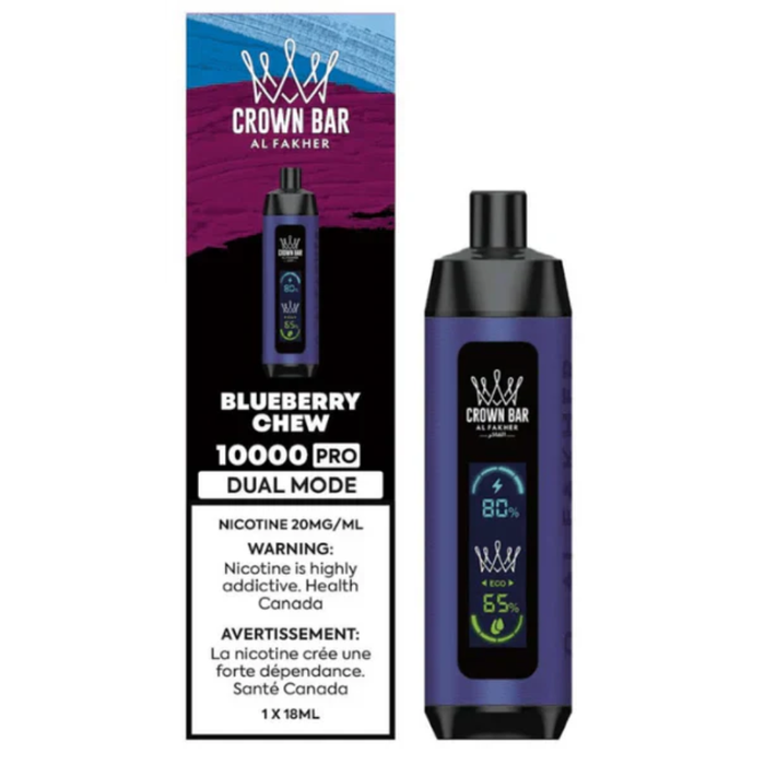 Blueberry Chew - Al Fakher Crown Bar 10K Pro Disposable Vape