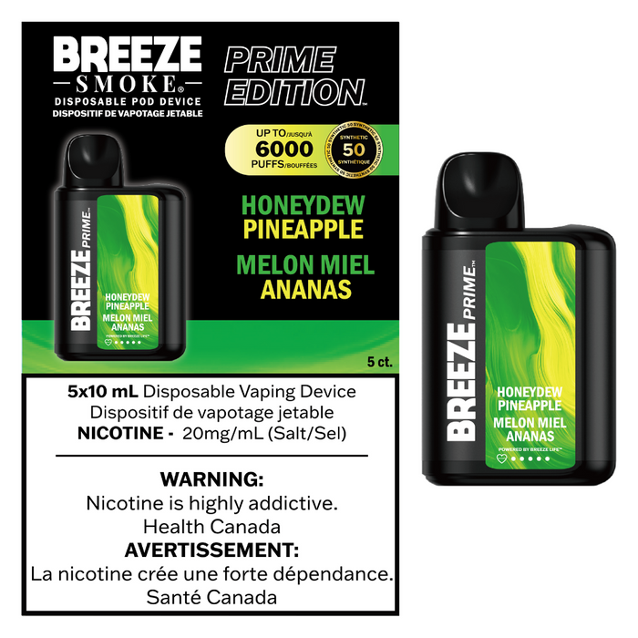Breeze Smoke Prime 6k- Honeydew Pineapple