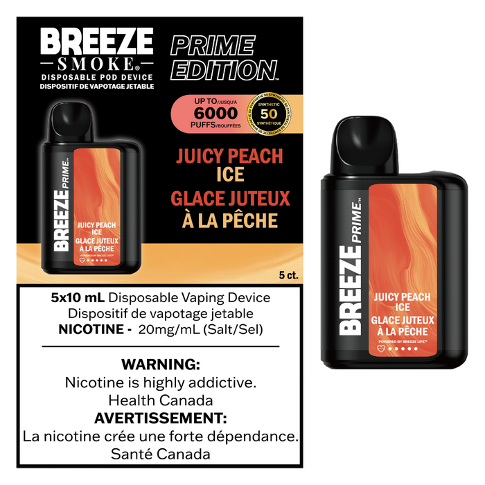 Breeze Smoke Prime 6k- Juicy Peach Ice