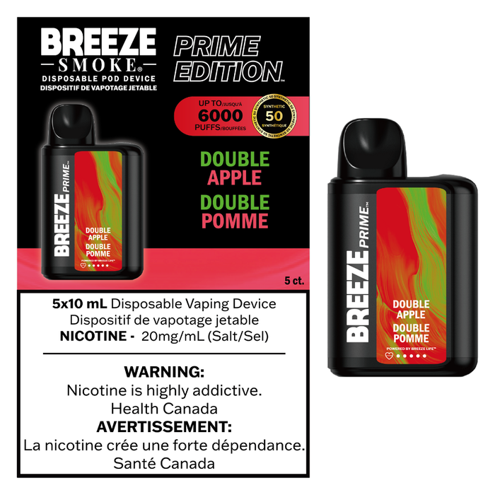 Breeze Smoke  Prime 6k- Double Apple
