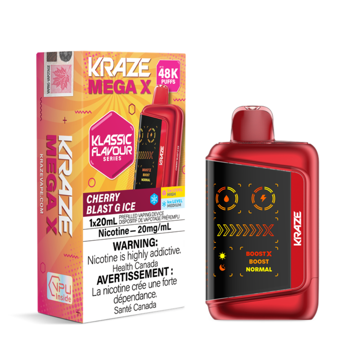 Cherry Blast G Ice - Kraze Mega X 48K Klassic Flavours Series Disposable Vape