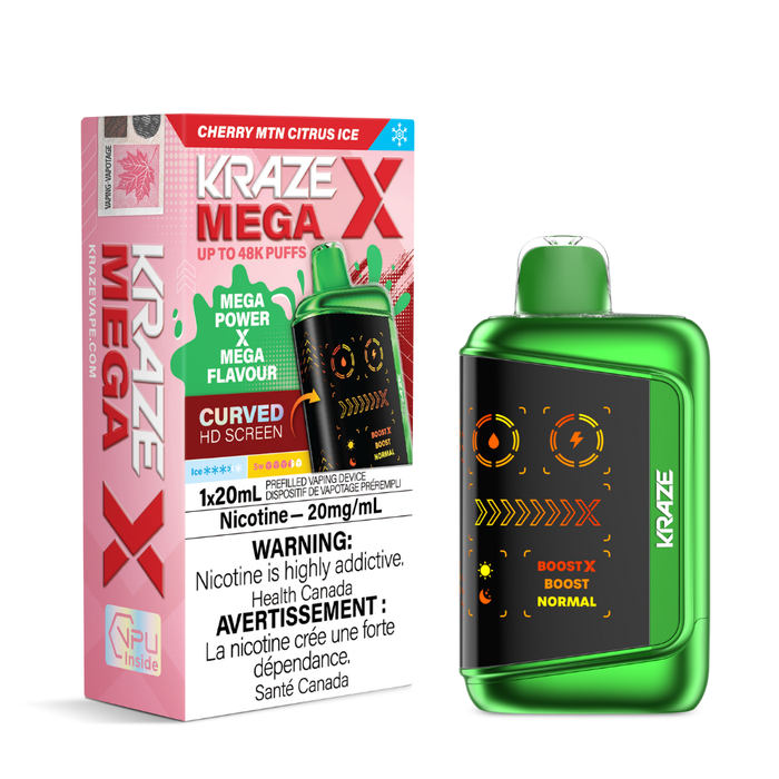 Cherry MTN Citrus Ice - Kraze Mega X Disposable Vape