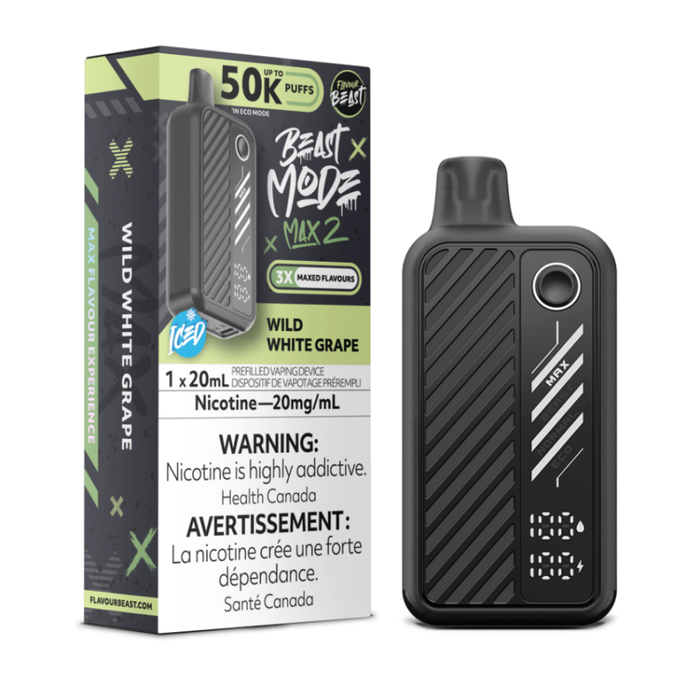 Flavour Beast Beast Mode Max 2 Disposable Vape- Wild white grape