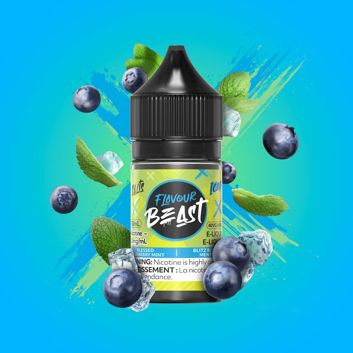 Flavour Beast Juice Nic Salts - Blessed Blueberry Mint Iced (30mL)