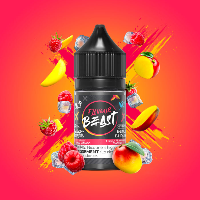 Flavour Beast Juice Nic Salts - Ragin Razz Mango Iced (30mL)