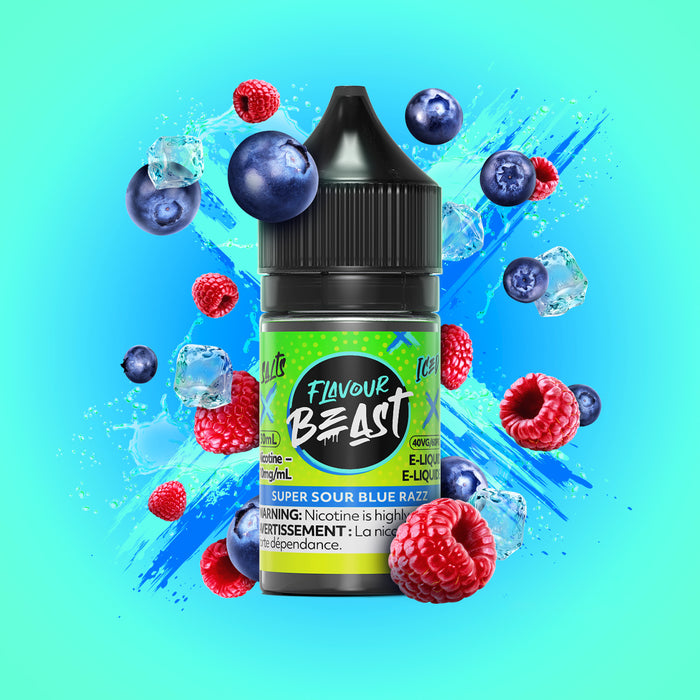 Flavour Beast Juice Nic Salts - Super Sour Blue Razz Iced (30mL)