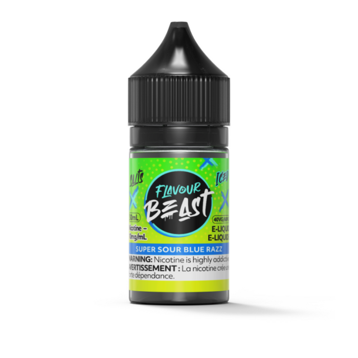 Flavour Beast Juice Nic Salts - Super Sour Blue Razz Iced (30mL)