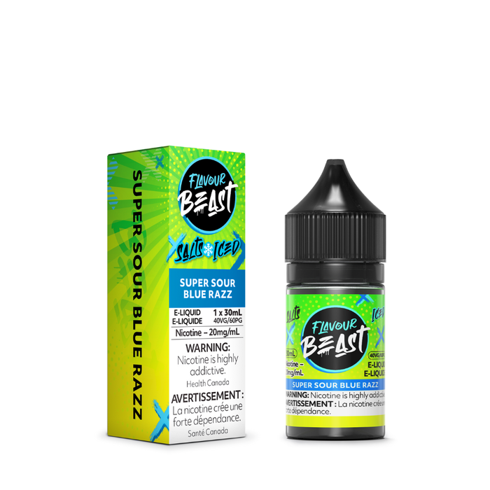 Flavour Beast Juice Nic Salts - Super Sour Blue Razz Iced (30mL)