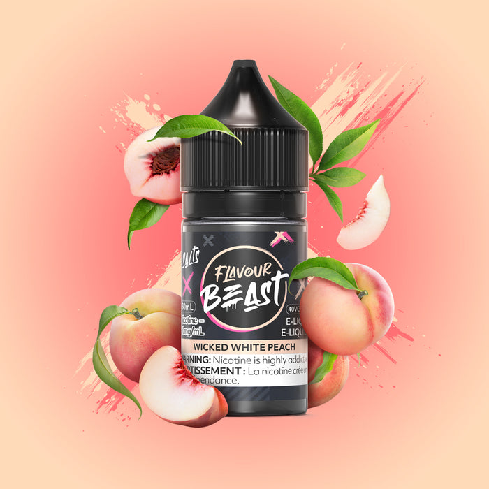 Flavour Beast Juice Nic Salts - Wicked White Peach (30ml))