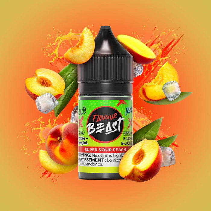 Flavour Beast Juice Nic Salts - Super Sour Peach Iced (30mL)